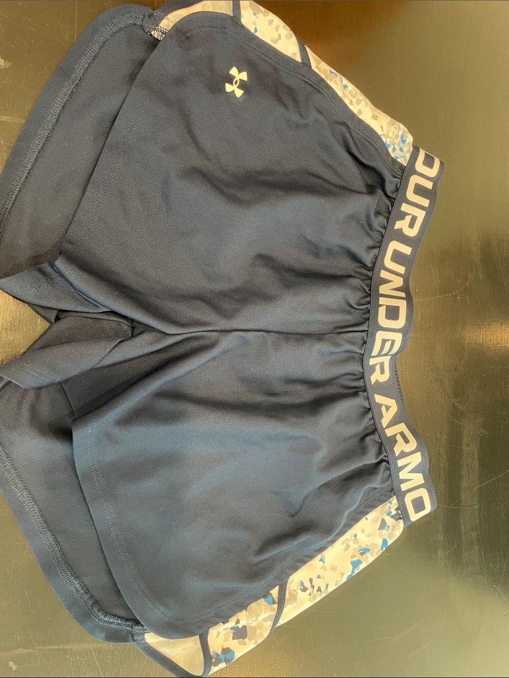 Under Armour Navy womens Athletic Shorts with Camo Trim